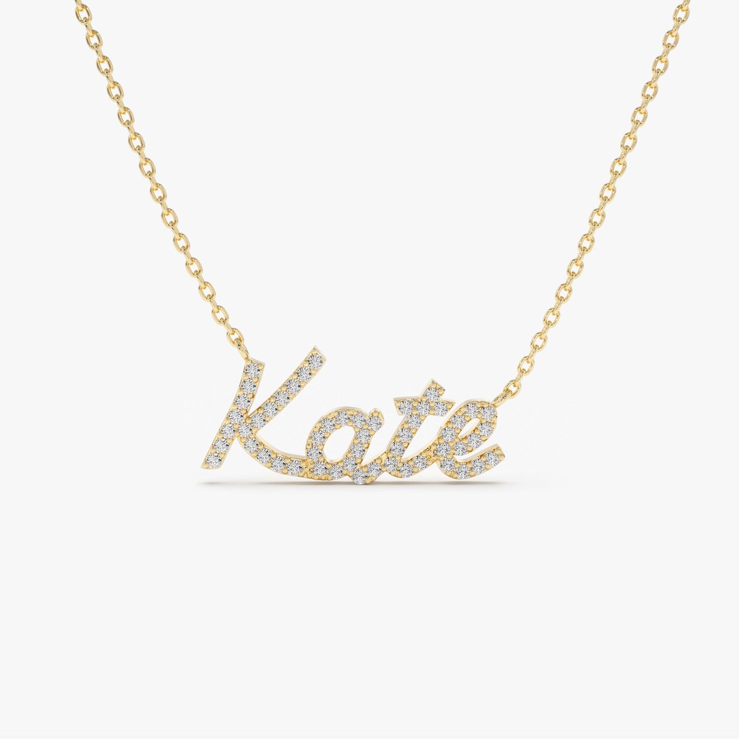 14k Personalized Diamond Name Necklace