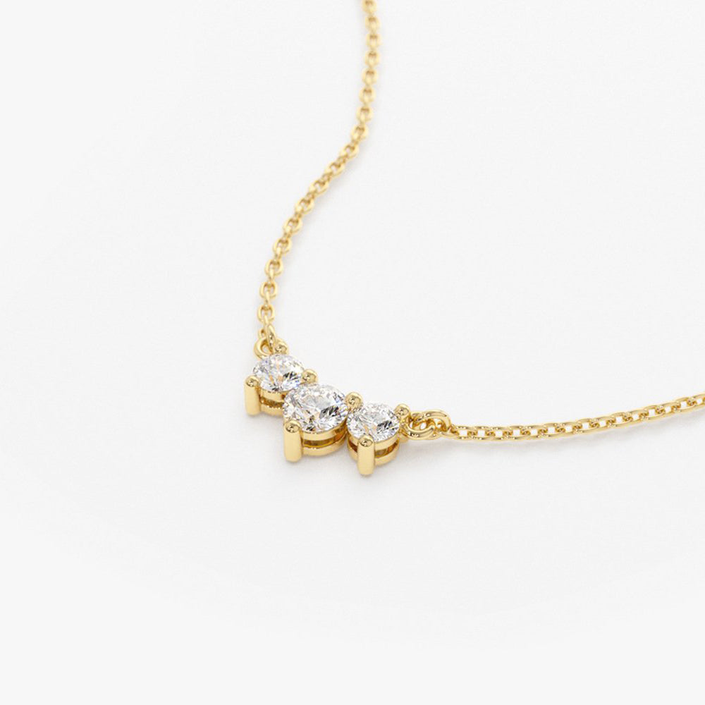 14K Gold Classic Trio Diamond Necklace
