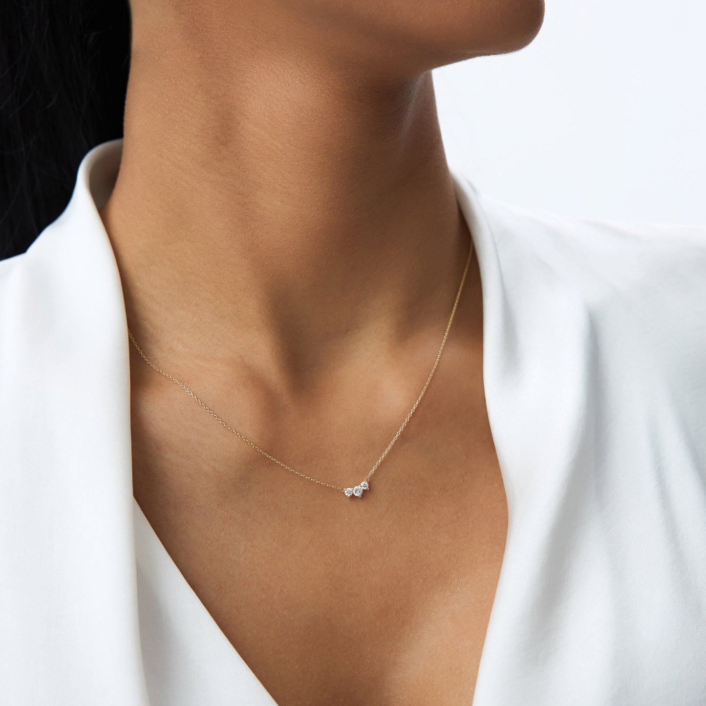 14K Gold Classic Trio Diamond Necklace