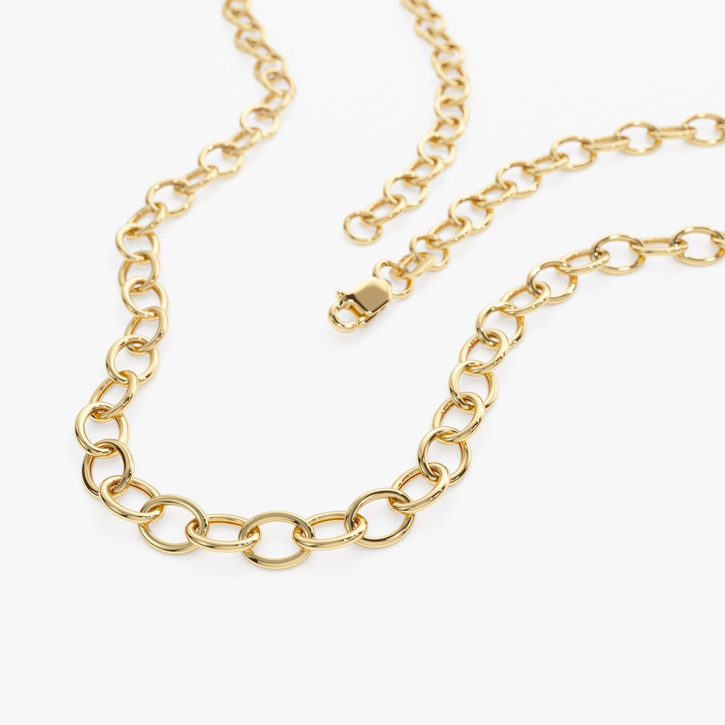 14k Oval Link Cable Chain Necklace