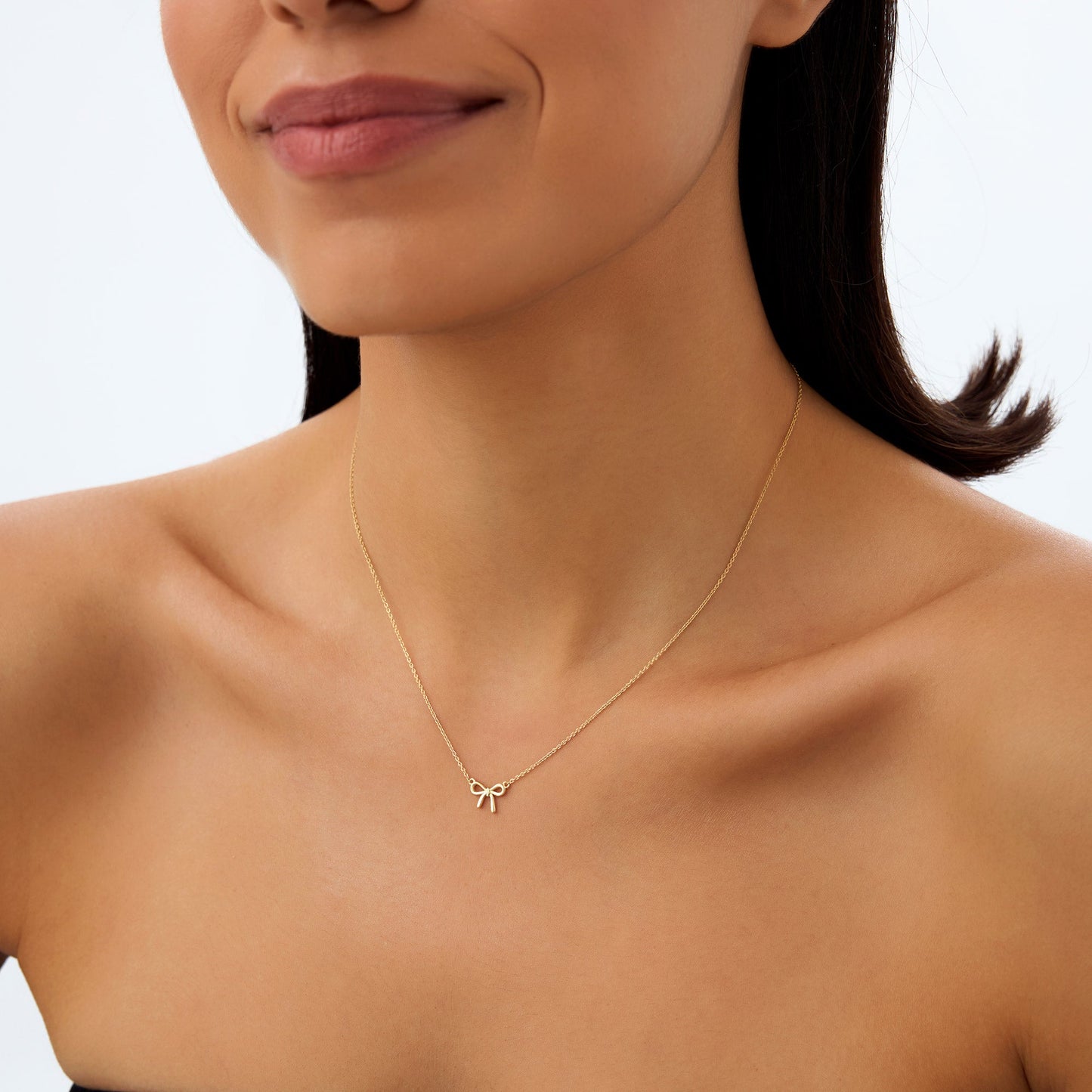 14Kt Plain Gold Ribbon Necklace