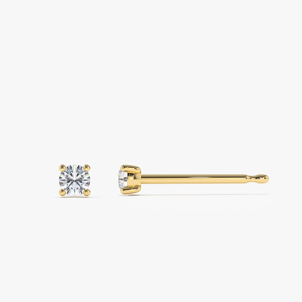 14k Prong Setting Round Diamond Studs - Geum Jewels