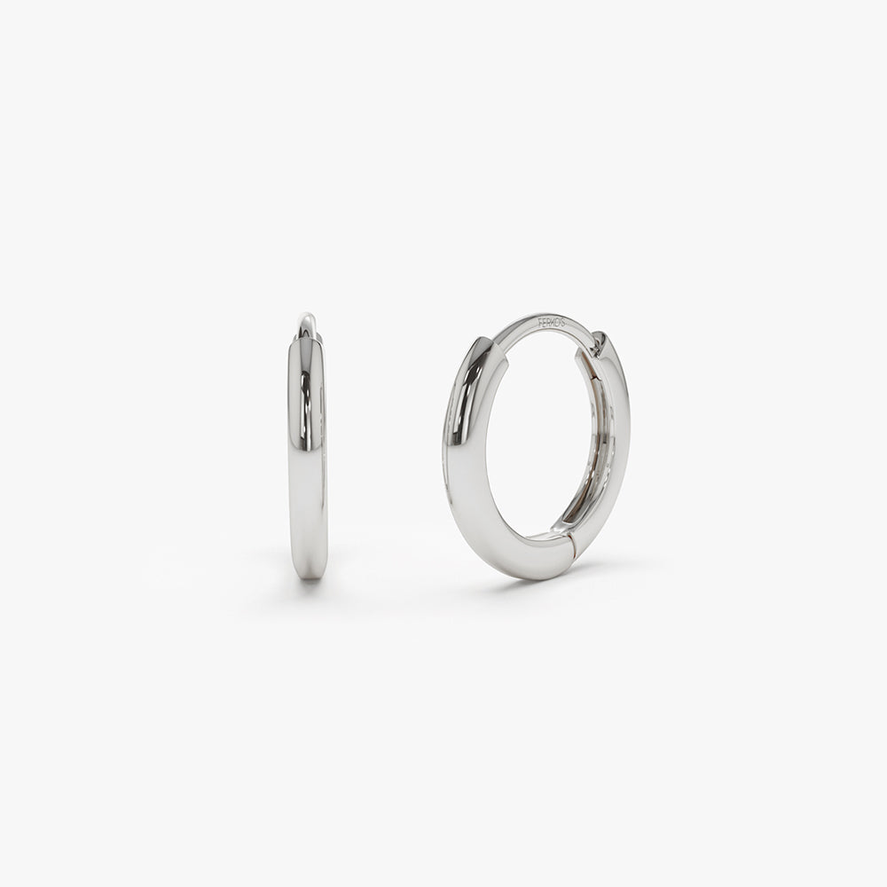 14k Gold Mini Plain Huggies - Geum Jewels