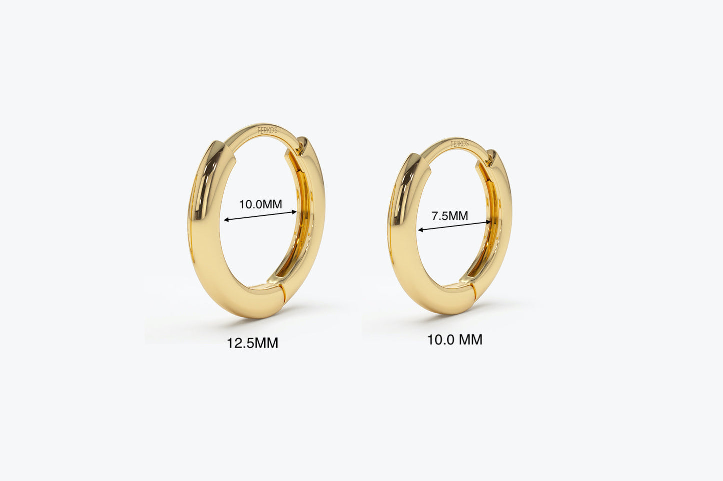14k Gold Mini Plain Huggies - Geum Jewels