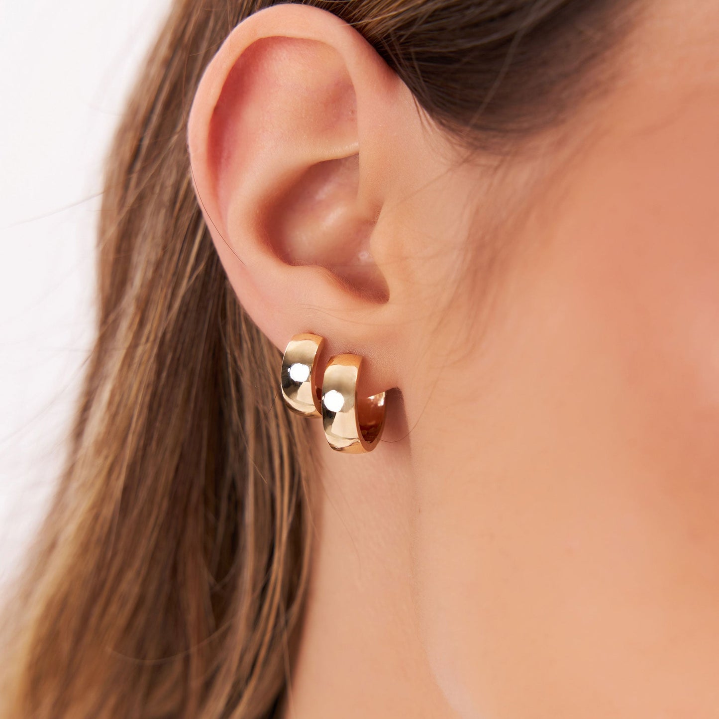 14K Chunky Gold Huggies - Geum Jewels