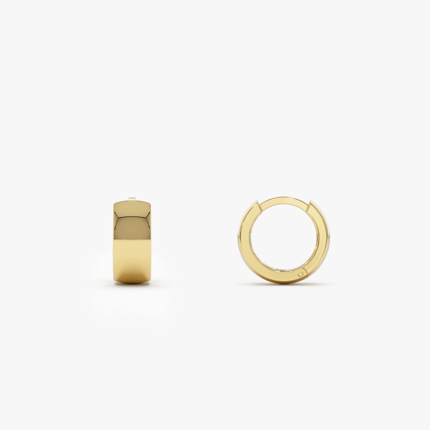 14K Chunky Gold Huggies - Geum Jewels
