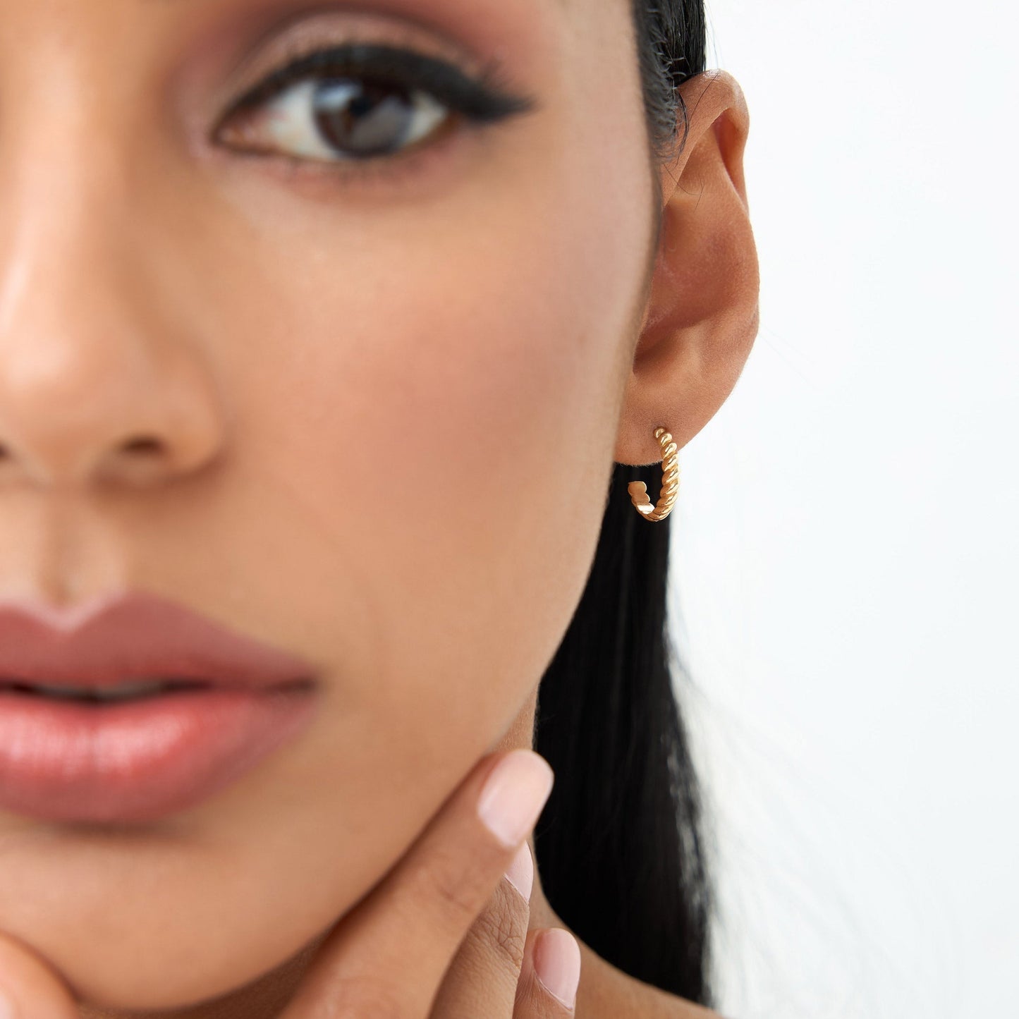 14k Braided 3MM Twist Earrings - Geum Jewels