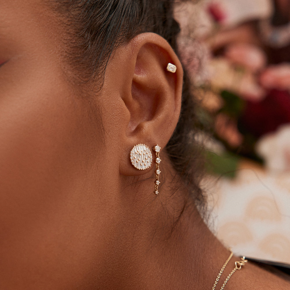 14k Dangling 4 Prong Diamond Drop Earrings - Geum Jewels