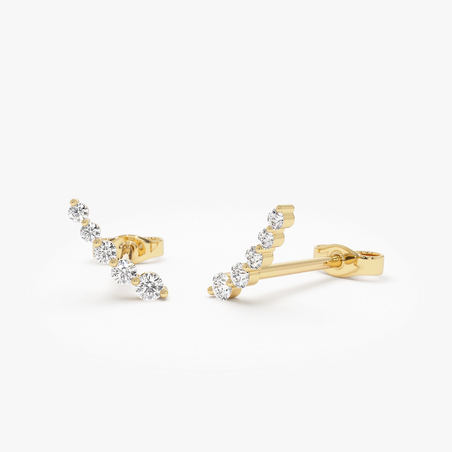 14k Diamond Crawler Studs - Geum Jewels