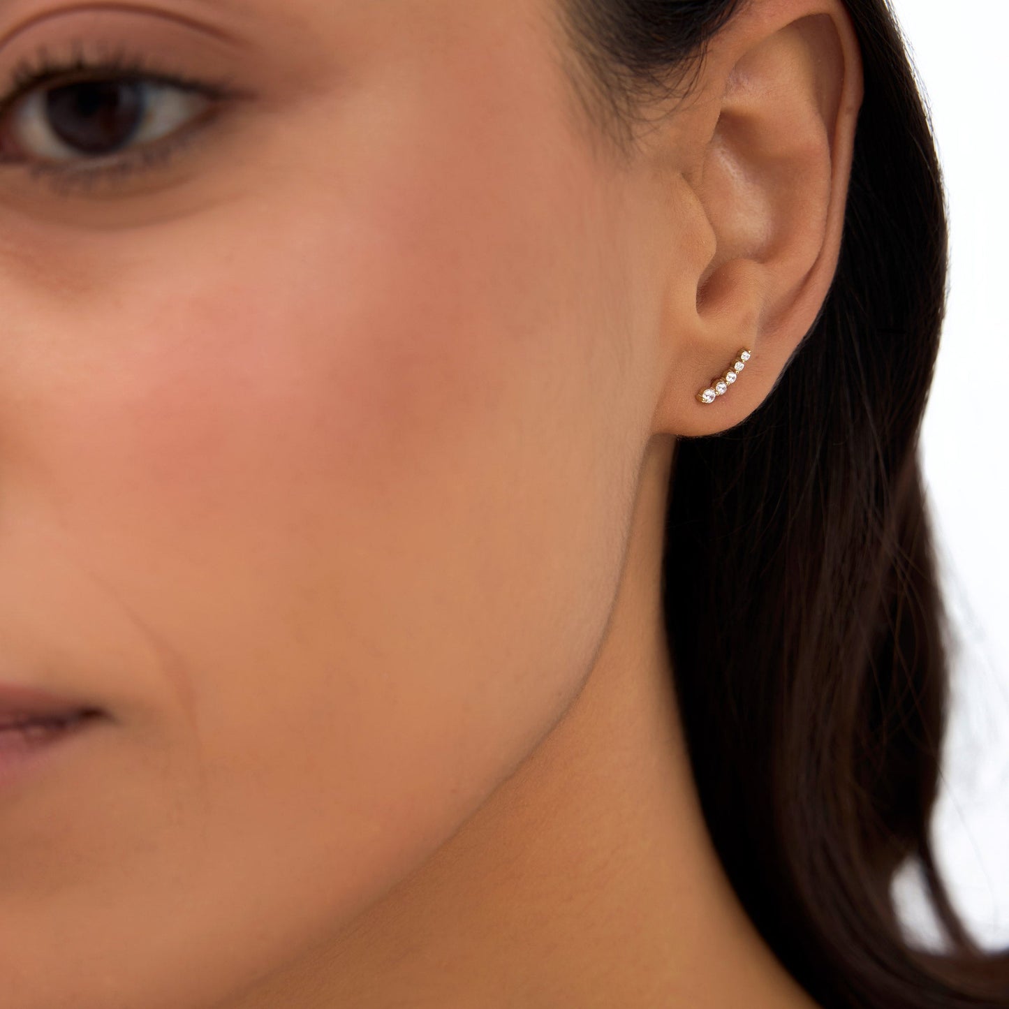 14k Diamond Crawler Studs - Geum Jewels