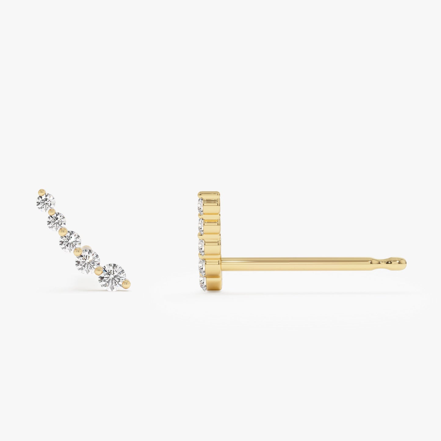 14k Diamond Crawler Studs - Geum Jewels