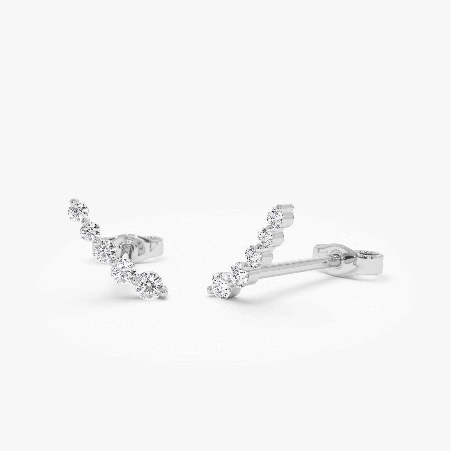 14k Diamond Crawler Studs - Geum Jewels