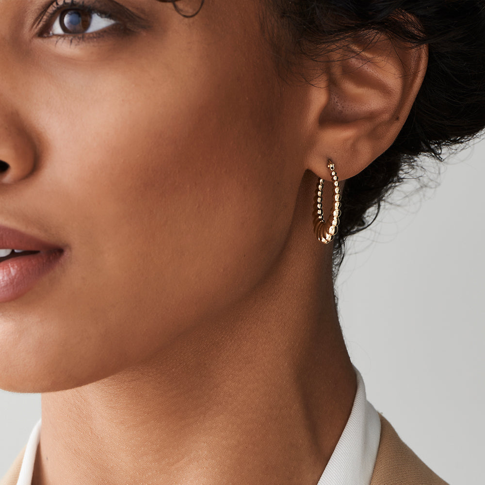 14k Gold Bold Twisted Women's Earrings - Geum Jewels