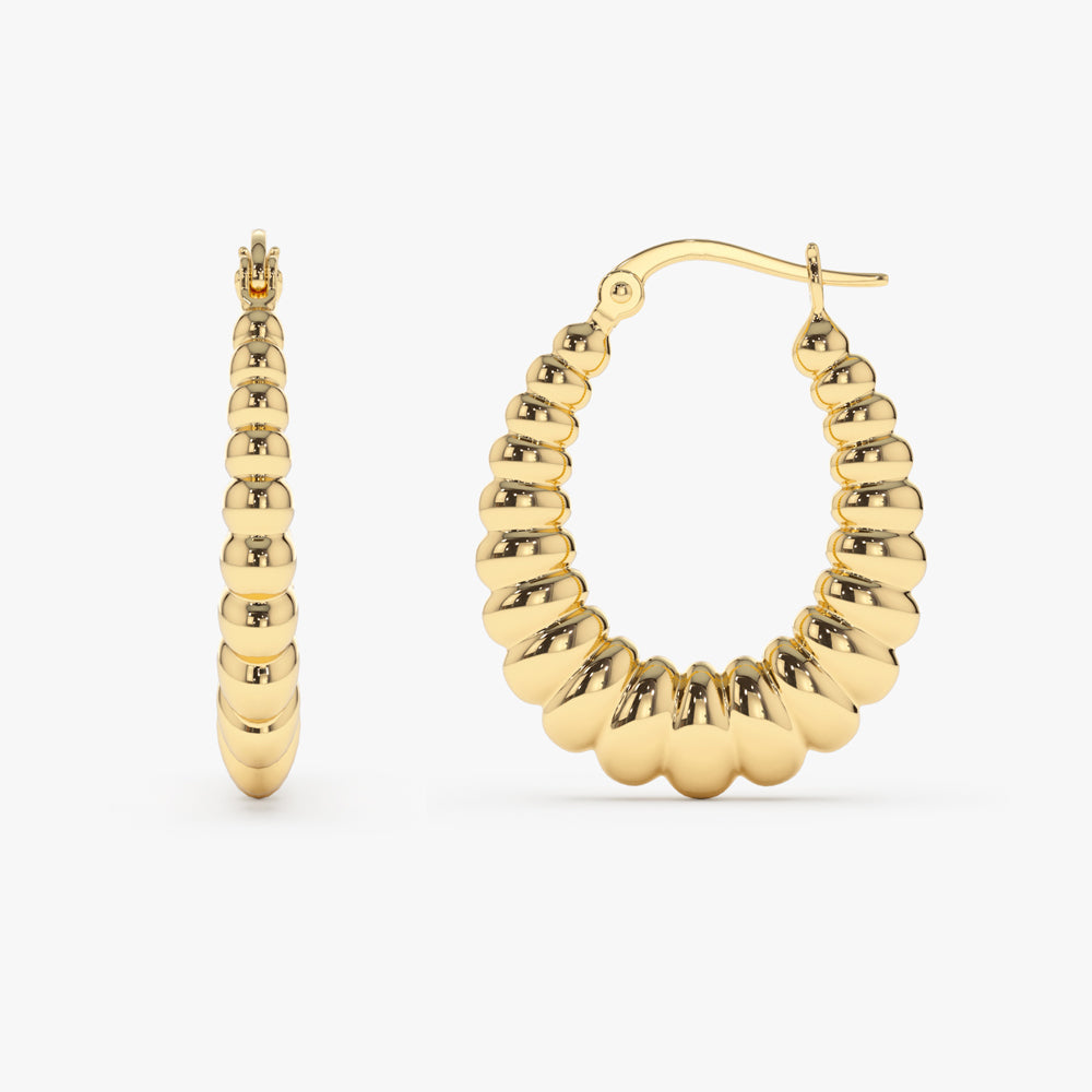 14k Gold Bold Twisted Women's Earrings - Geum Jewels