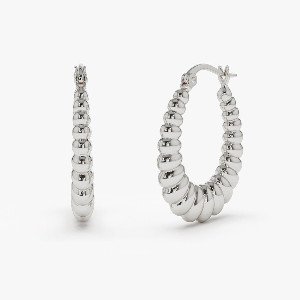 14k Gold Bold Twisted Women's Earrings - Geum Jewels