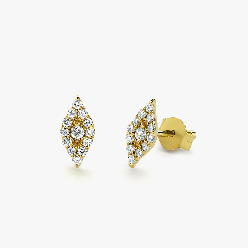 14K Gold Evil Eye Diamond Studs - Geum Jewels