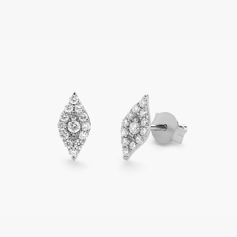 14K Gold Evil Eye Diamond Studs - Geum Jewels