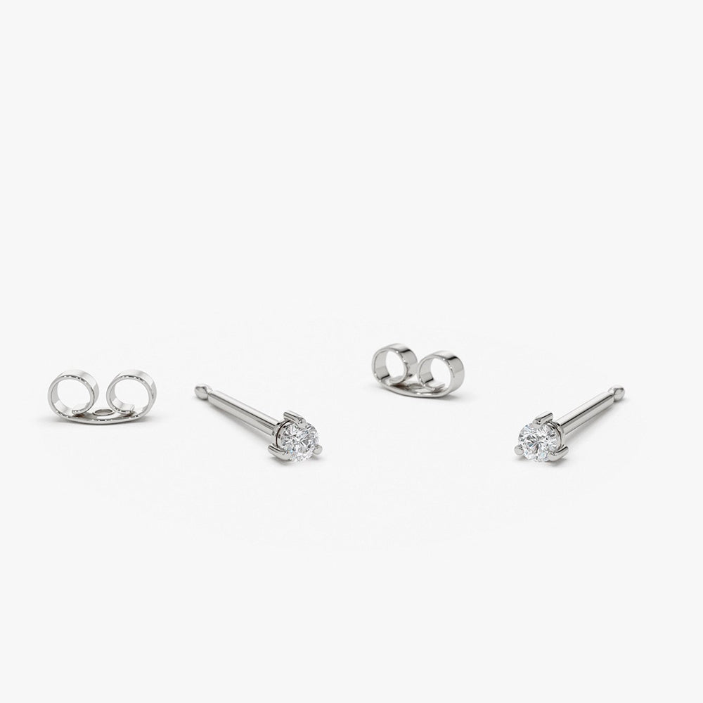 14K Gold Mini Diamond Studs - Geum Jewels