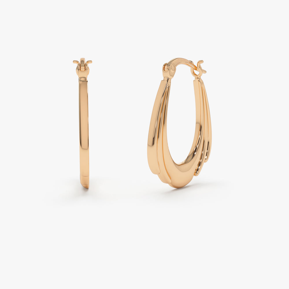 14k Layered Gold Earrings - Geum Jewels