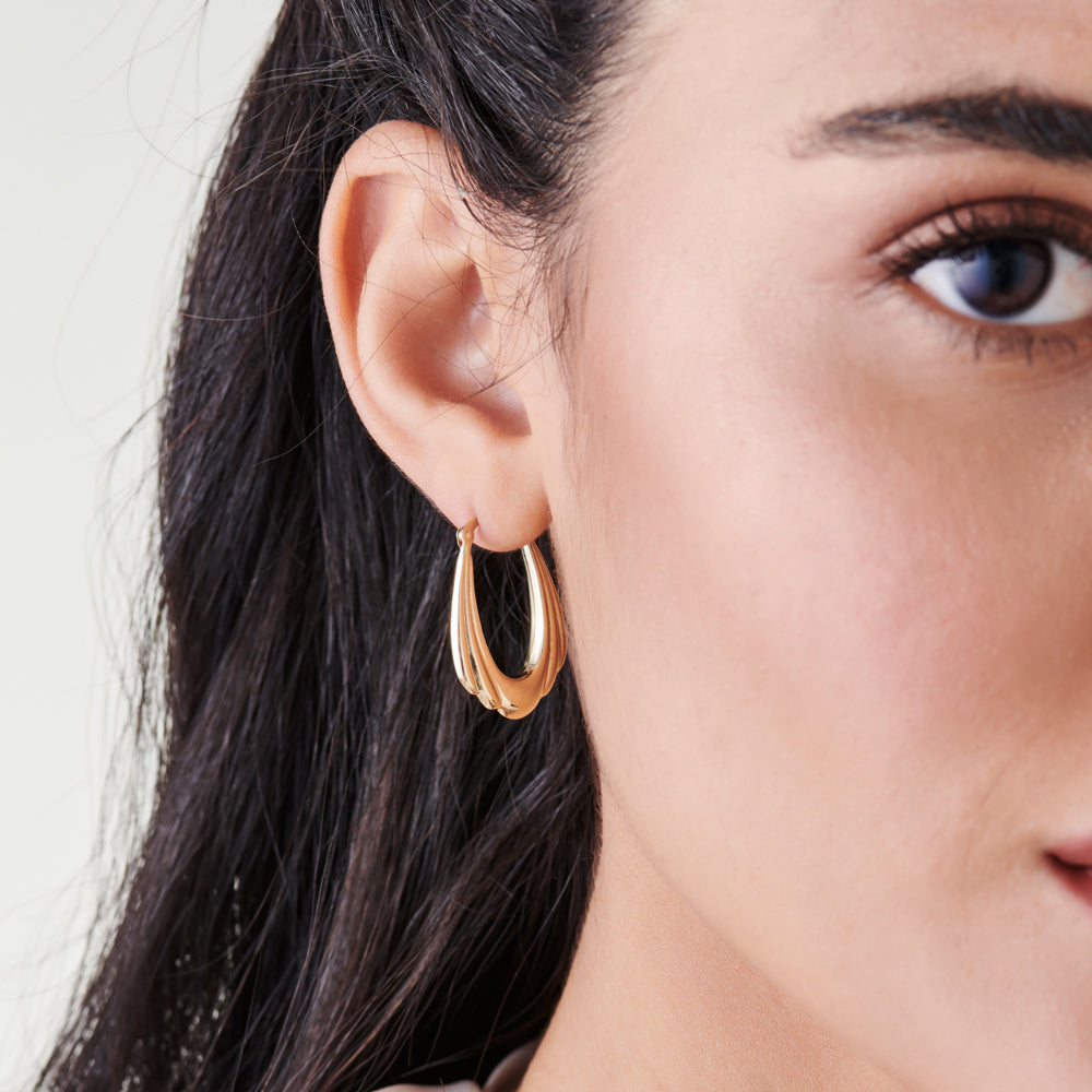 14k Layered Gold Earrings - Geum Jewels