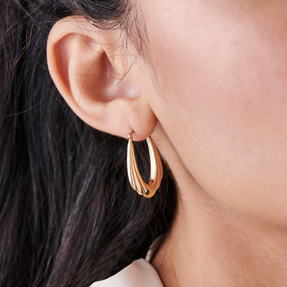 14k Layered Gold Earrings - Geum Jewels