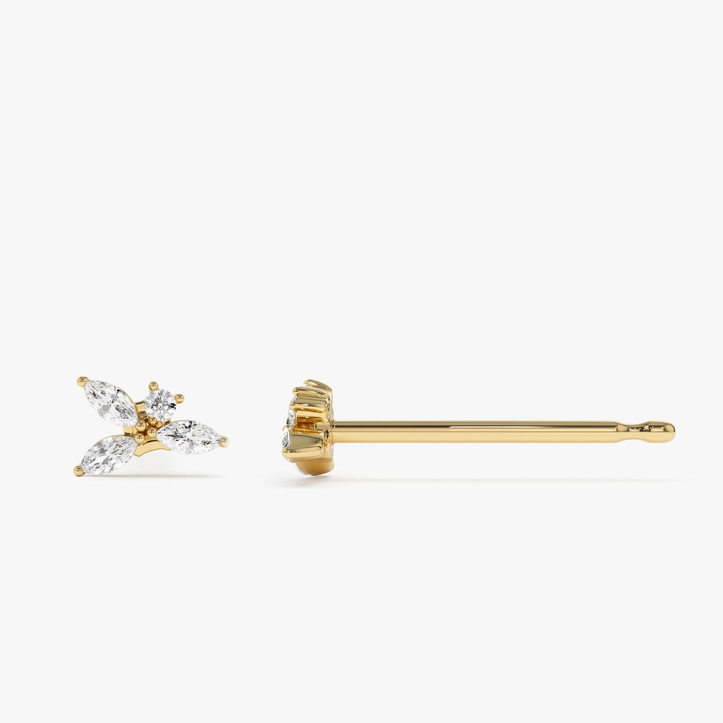 14K Marquise Diamond Cluster Studs - Geum Jewels