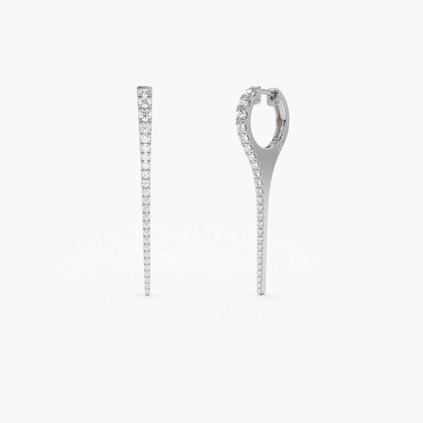 14k Medium Diamond Dagger Earrings - Geum Jewels