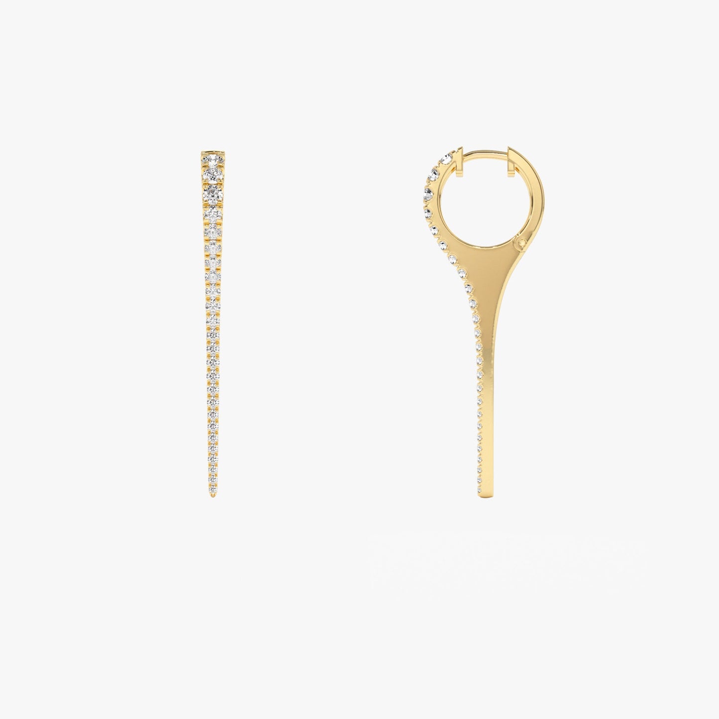 14k Medium Diamond Dagger Earrings - Geum Jewels