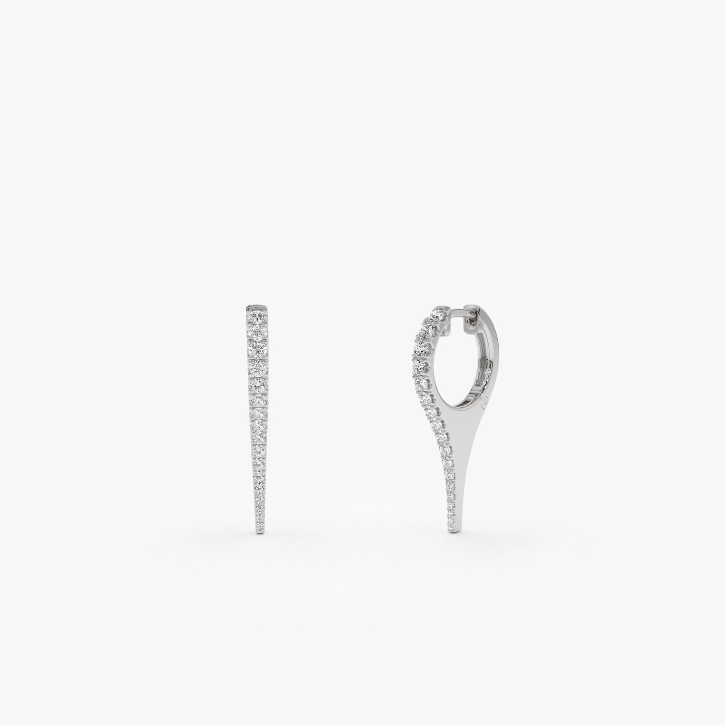 14k Small Diamond Dagger Earrings - Geum Jewels