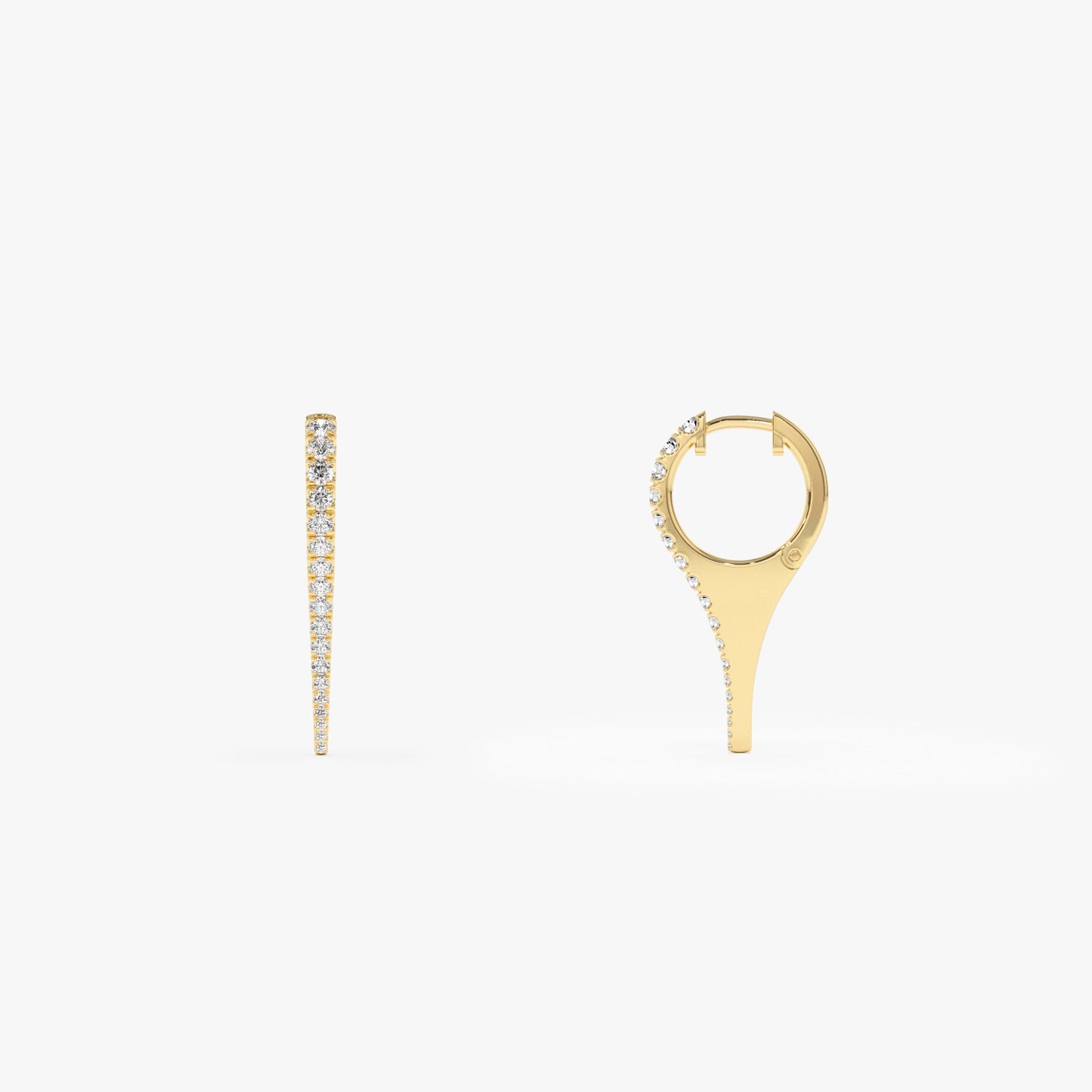 14k Small Diamond Dagger Earrings - Geum Jewels
