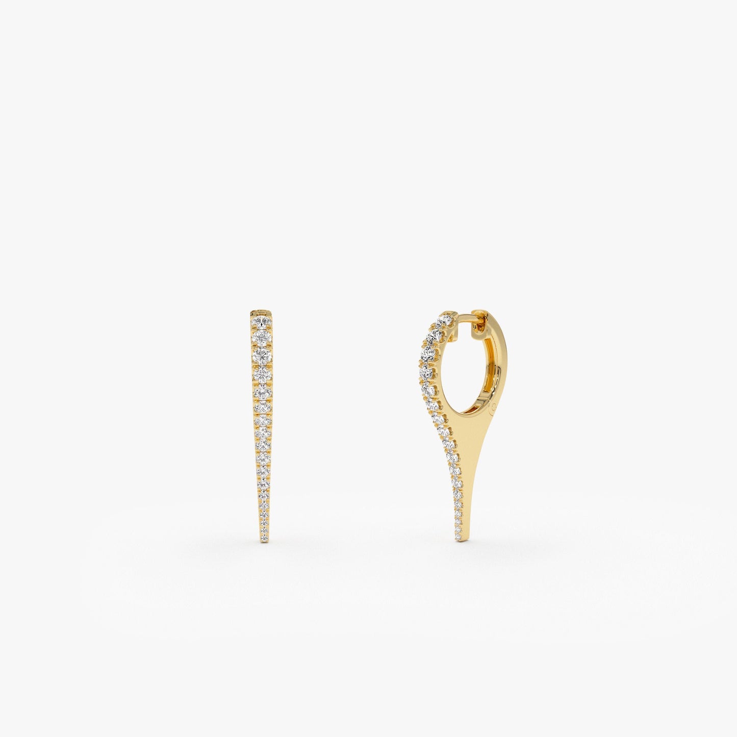 14k Small Diamond Dagger Earrings - Geum Jewels