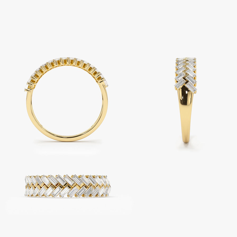 14k Step Baguette Diamond Ring