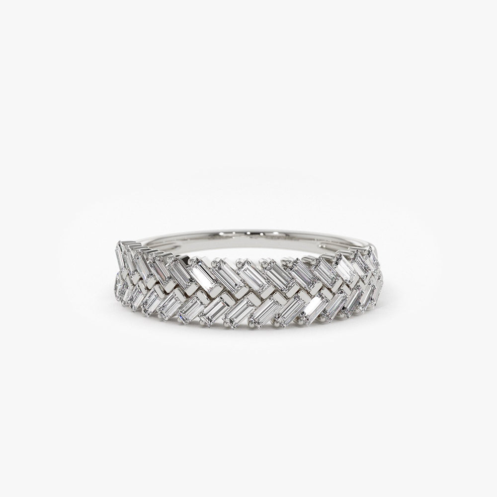 14k Step Baguette Diamond Ring - Geum Jewels