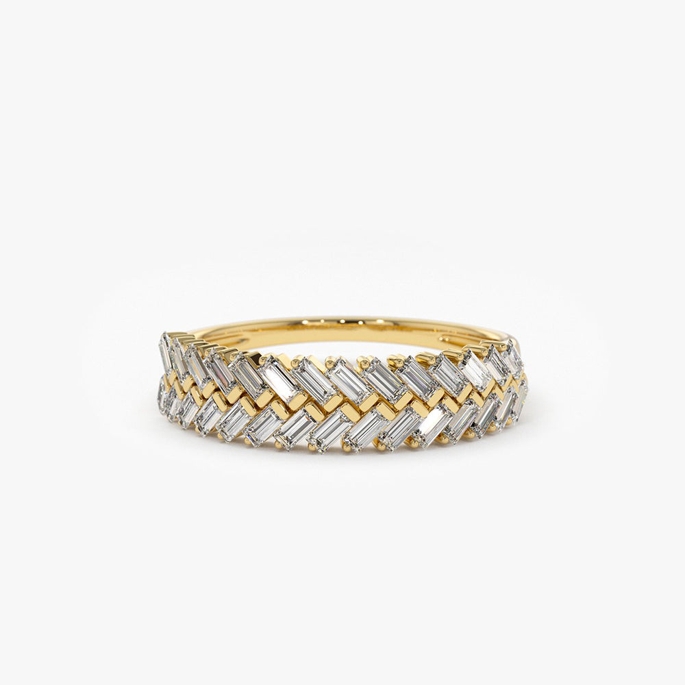 14k Step Baguette Diamond Ring - Geum Jewels