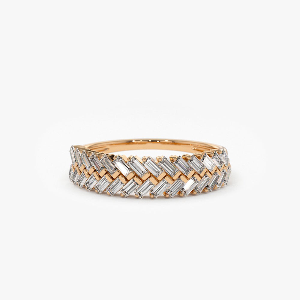 14k Step Baguette Diamond Ring - Geum Jewels