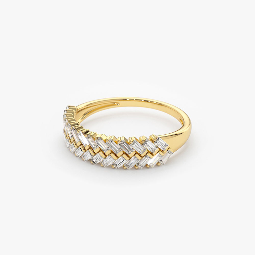 14k Step Baguette Diamond Ring - Geum Jewels