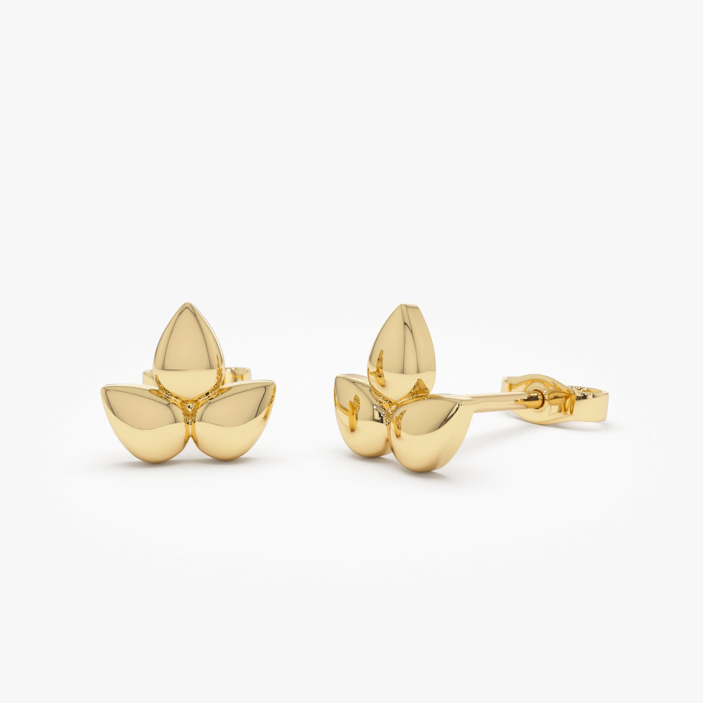 14K Trio Petal Stud Earrings - Geum Jewels