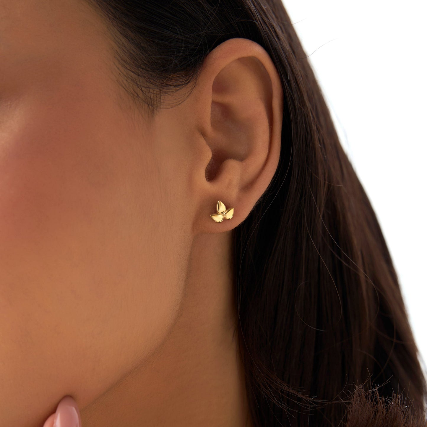 14K Trio Petal Stud Earrings - Geum Jewels