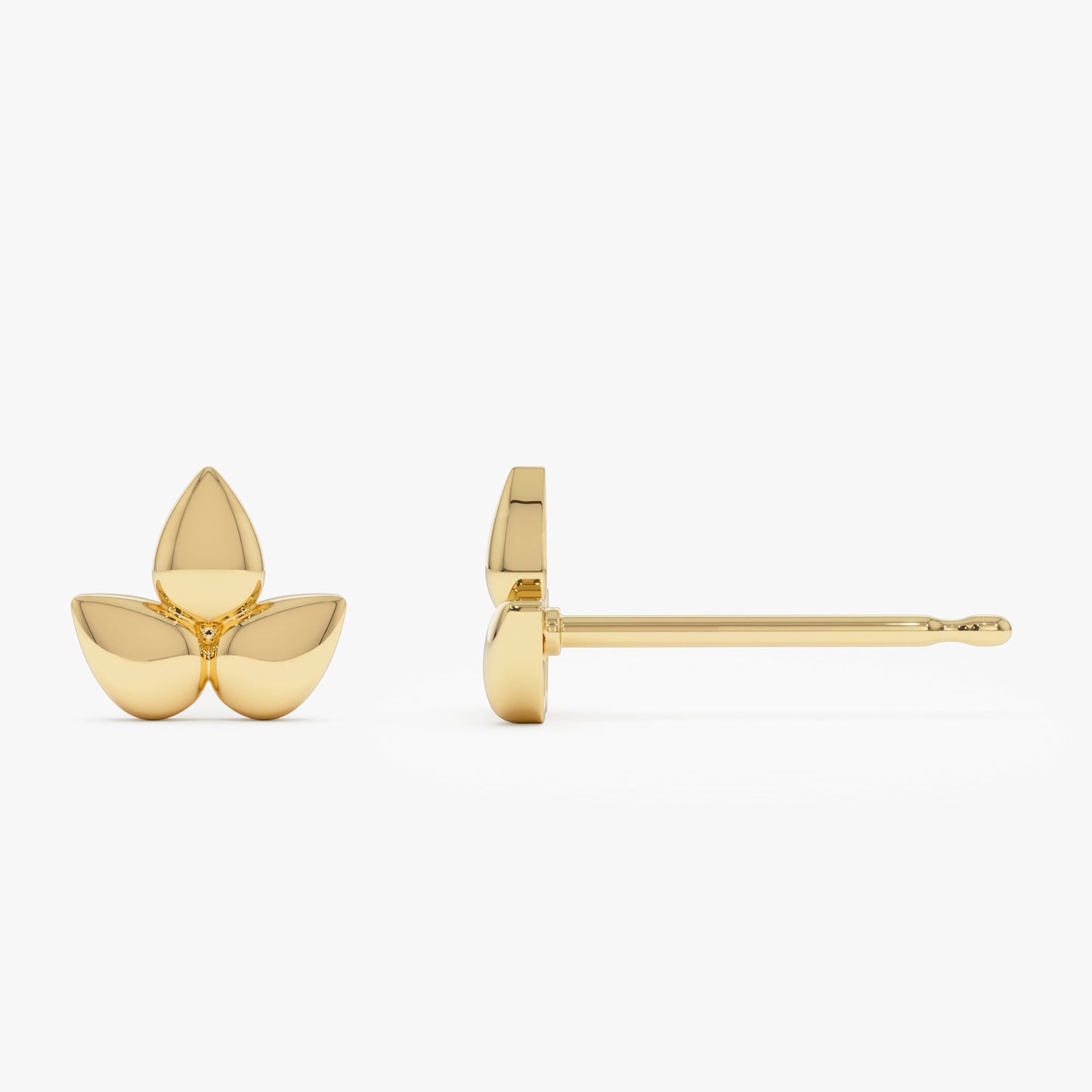 14K Trio Petal Stud Earrings - Geum Jewels