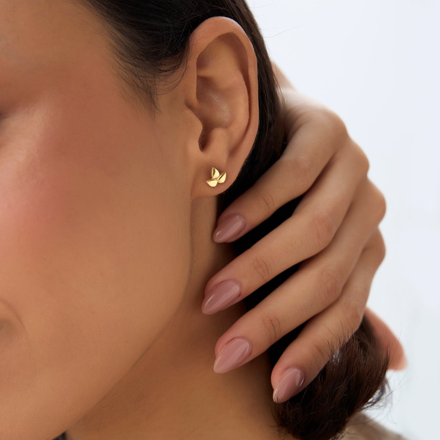 14K Trio Petal Stud Earrings - Geum Jewels