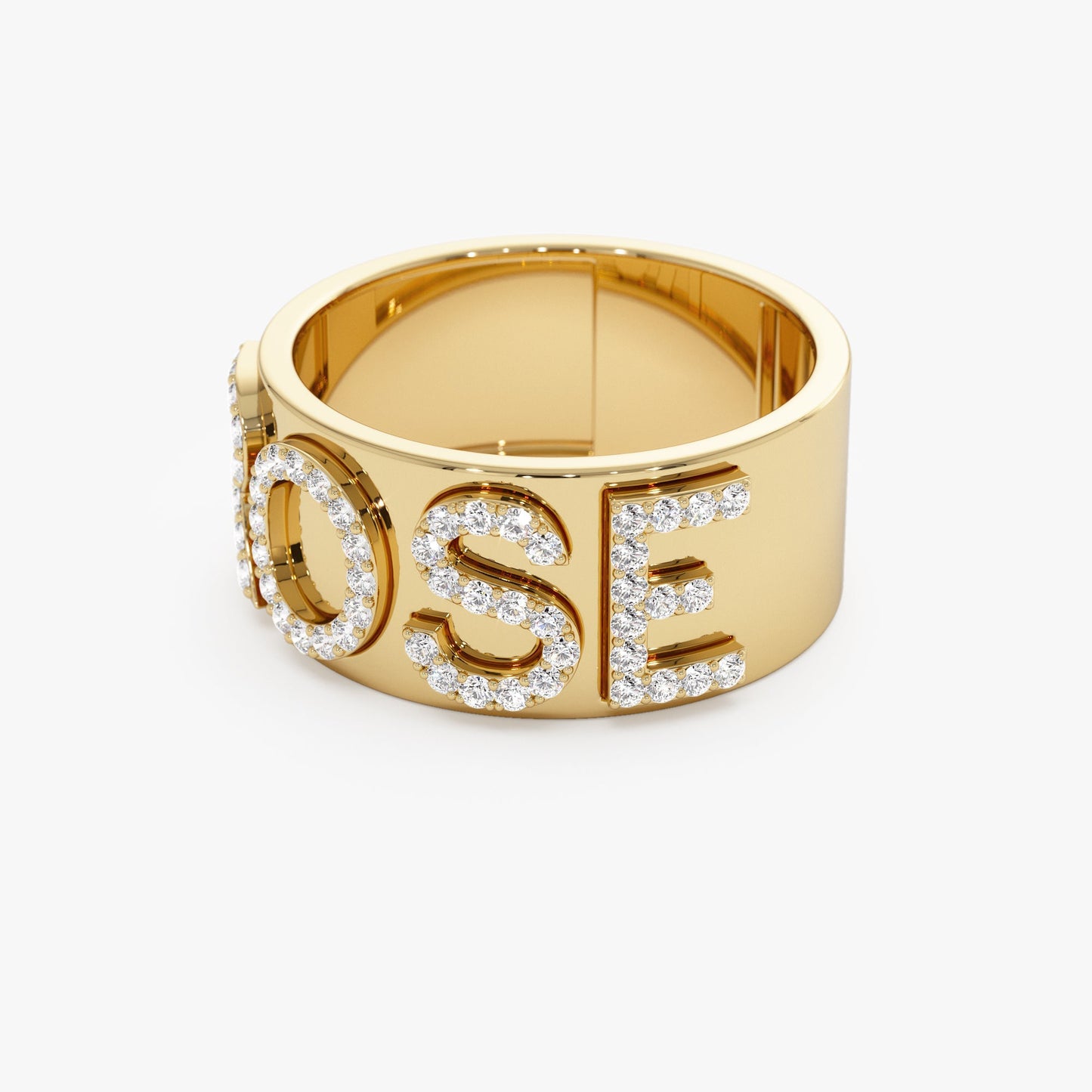 14K Chunky Diamond Name Band - Geum Jewels