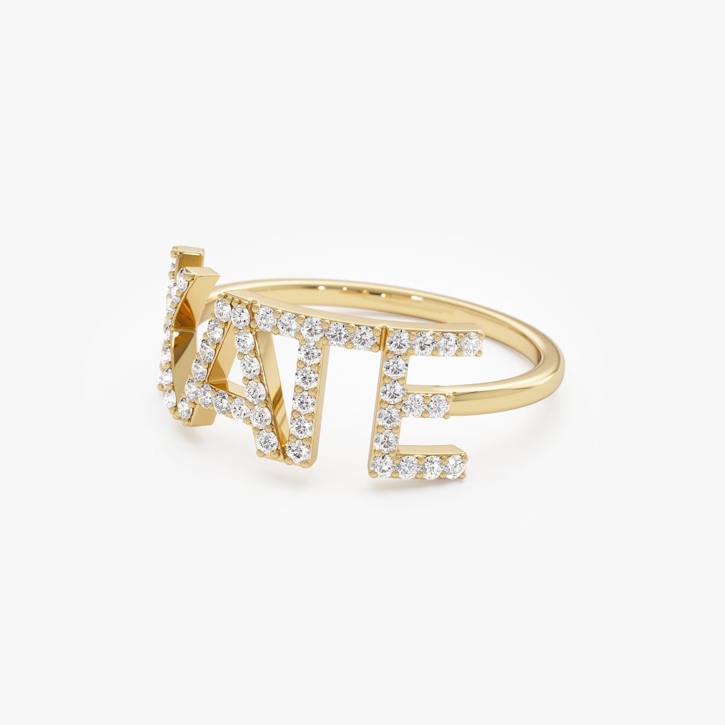 14K Diamond Personalized Name Ring - Geum Jewels