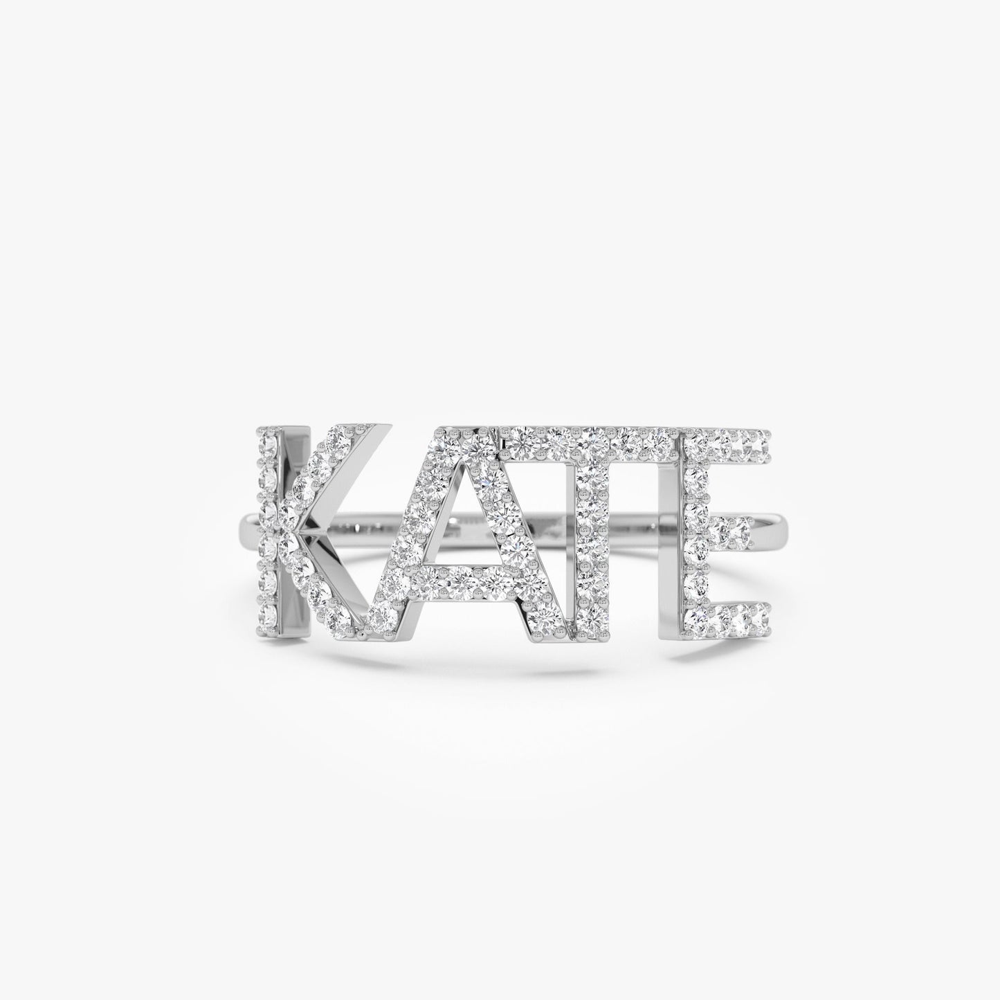 14K Diamond Personalized Name Ring - Geum Jewels