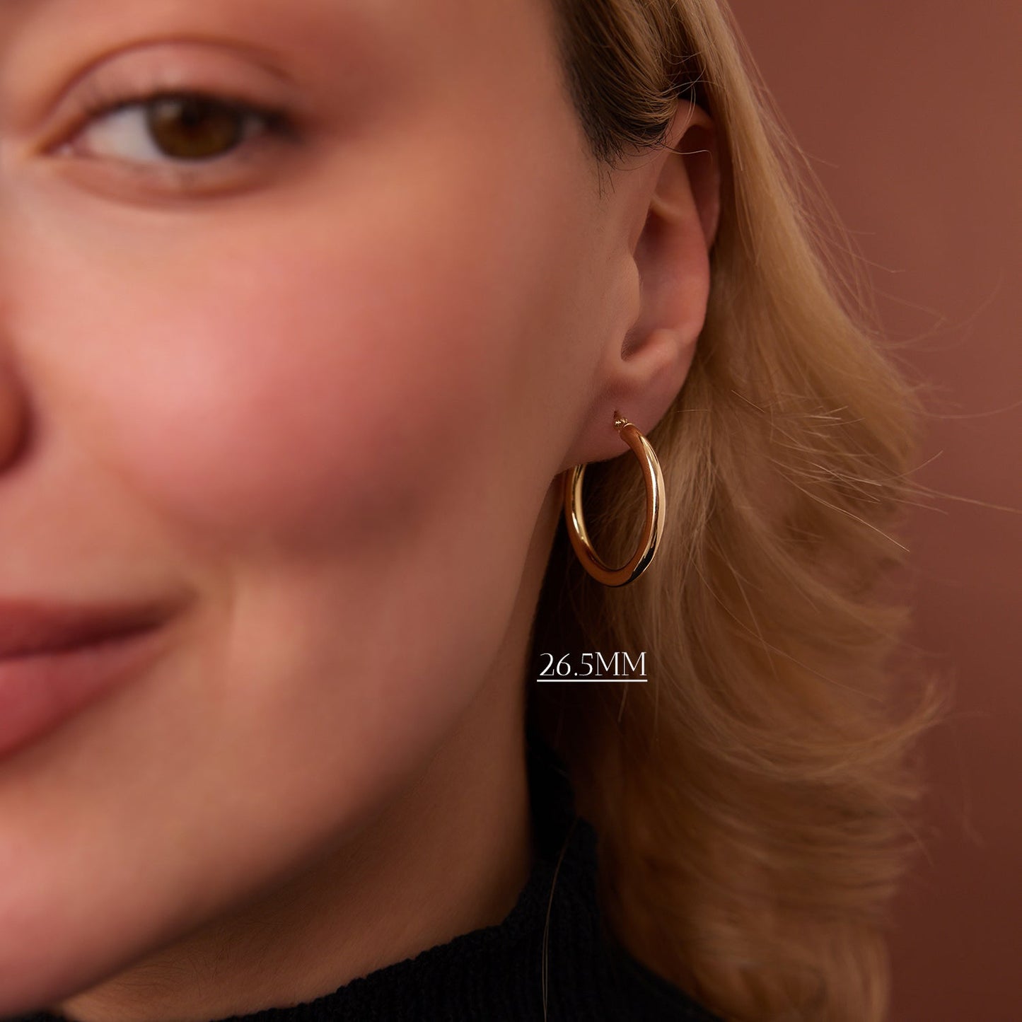 14k Gold Hoops 26.5 - 31.5 - 37MM - Geum Jewels