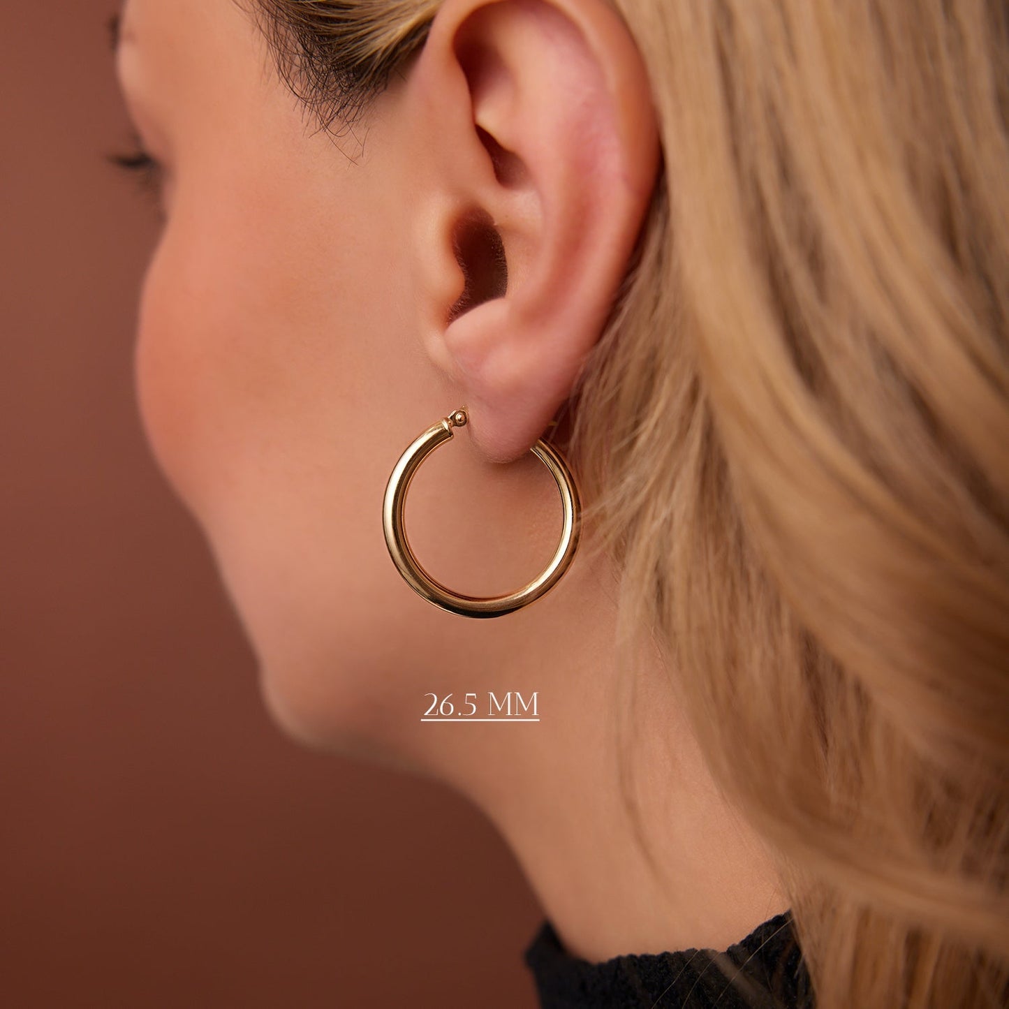 14k Gold Hoops 26.5 - 31.5 - 37MM - Geum Jewels