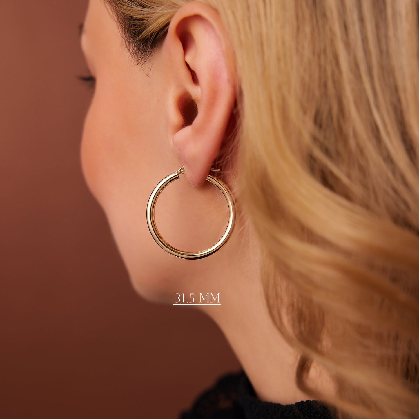 14k Gold Hoops 26.5 - 31.5 - 37MM - Geum Jewels