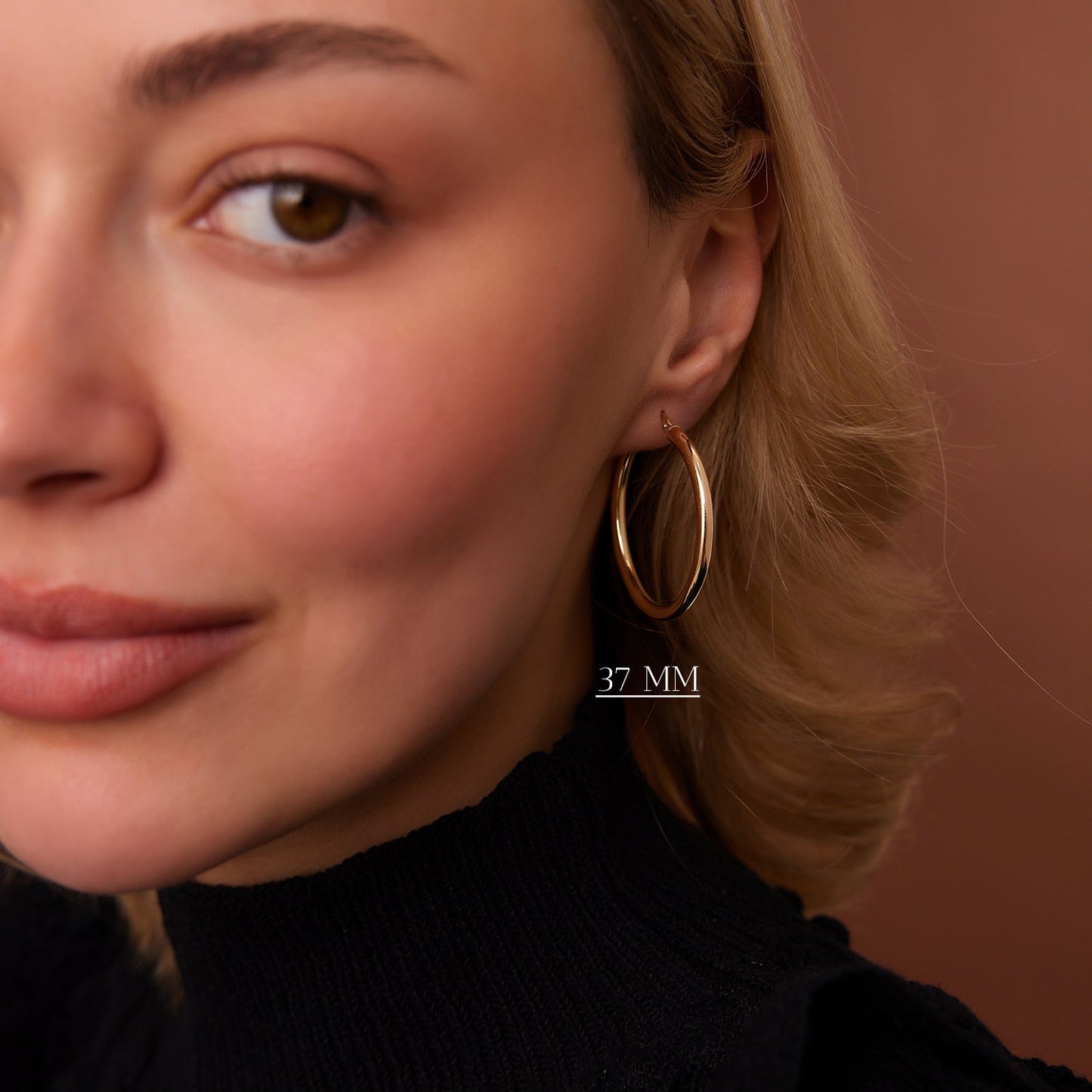 14k Gold Hoops 26.5 - 31.5 - 37MM - Geum Jewels