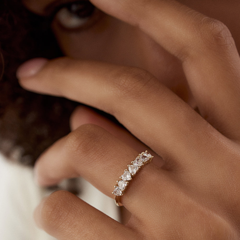 14k Heart Shape Up Down Prong Setting Diamond Ring