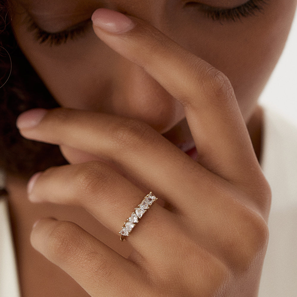 14k Heart Shape Up Down Prong Setting Diamond Ring