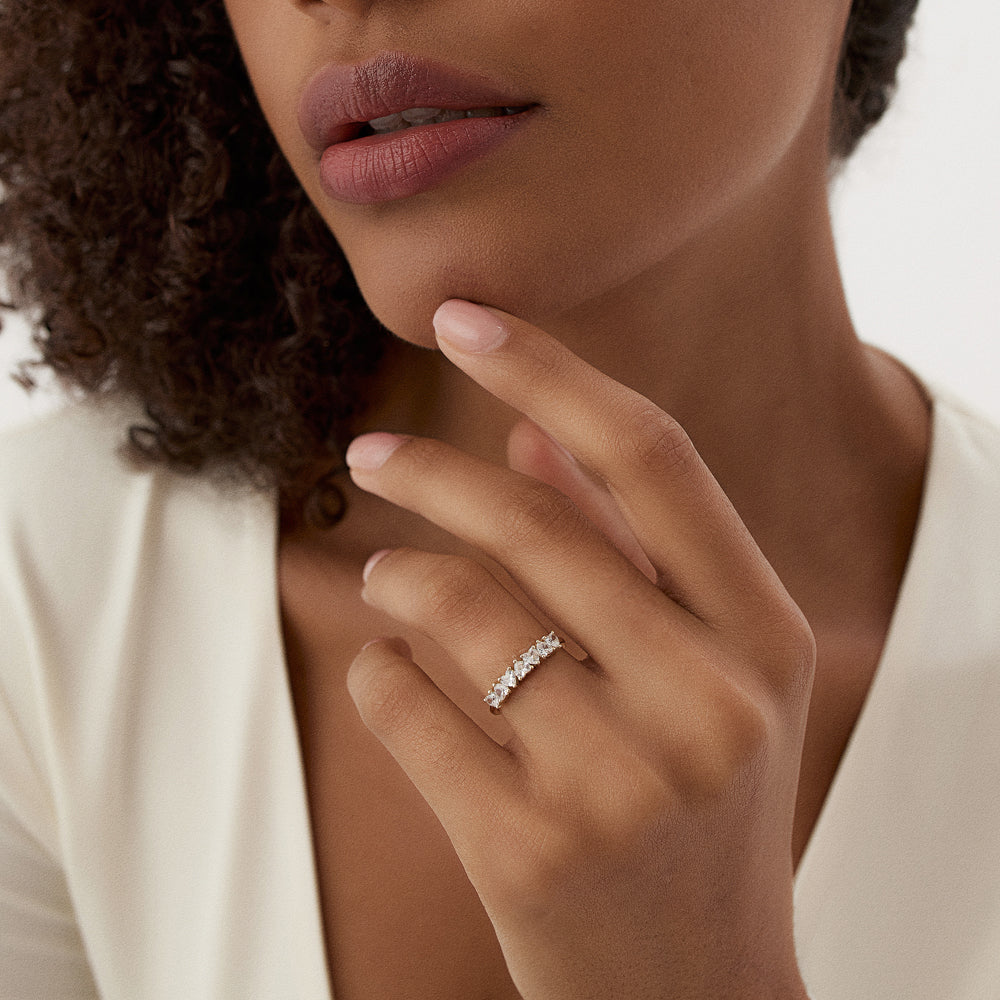 14k Heart Shape Up Down Prong Setting Diamond Ring